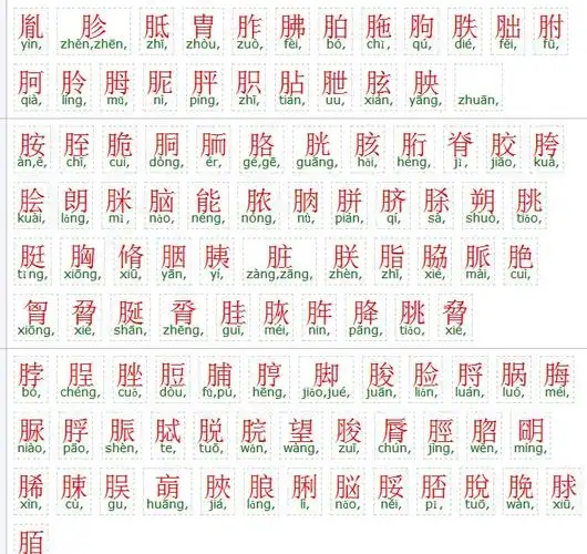 月旁的字有哪些