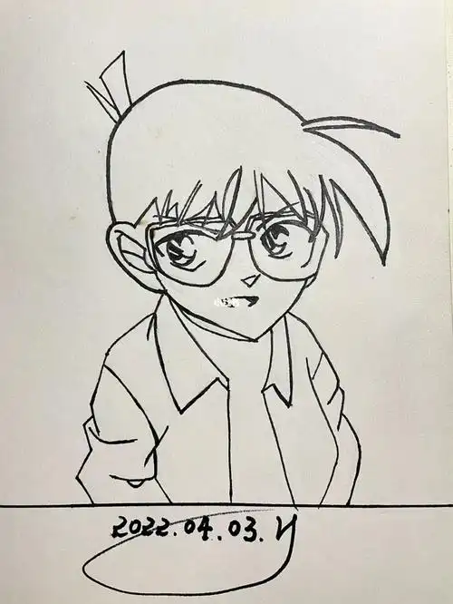 画画打卡一百天柯南动漫人物漫画手绘