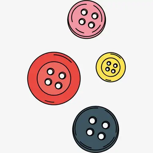 手绘卡通纽扣元素