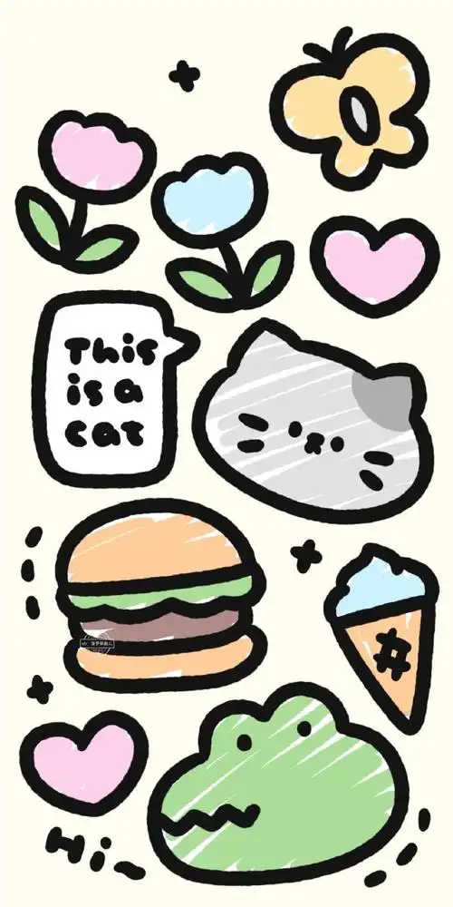 ins风涂鸦系列壁纸cr菠萝果酱儿