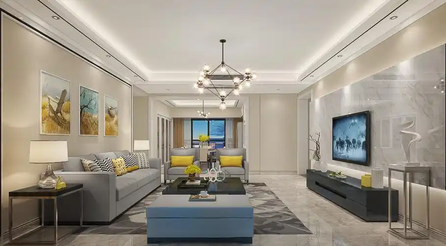 乐城三室一厅简约风格装修效果图