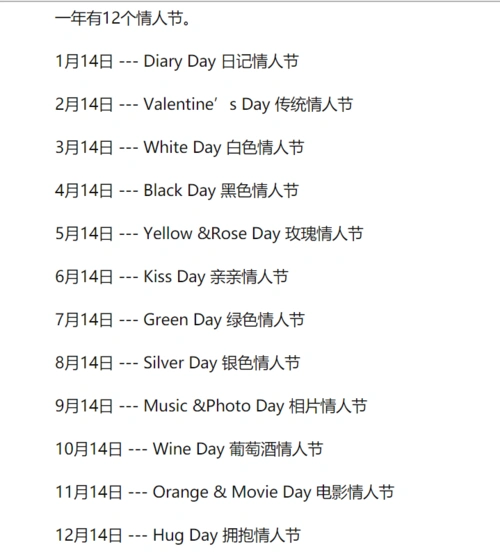 1,既是男人节日也是女人节日情人节,又称圣瓦伦丁节或圣华伦泰节,日期