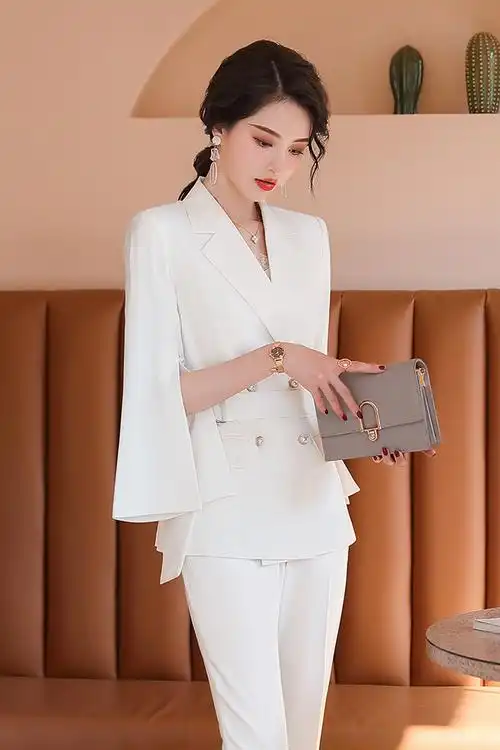 白色西服 strong>套装 /strong>女2020新款时尚职业西装正装女大