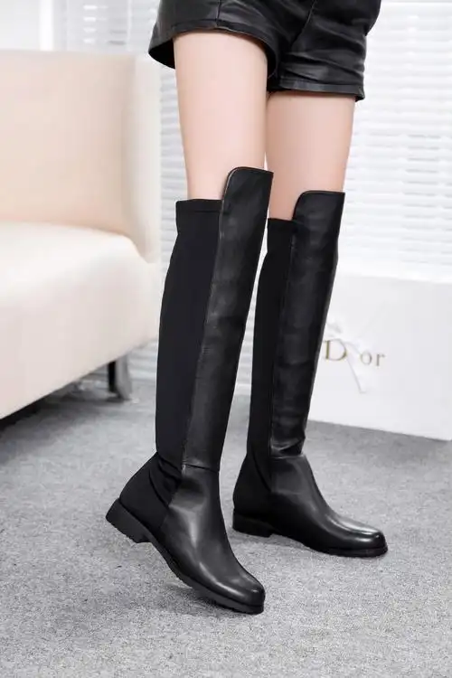欧洲站 真皮牛皮 过膝女靴 高筒靴 厂家处理鞋靴