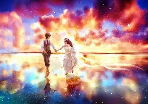 浪漫梦幻意境情侣图片一场甜蜜的约会