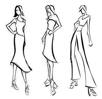 女明星画像简笔画全身