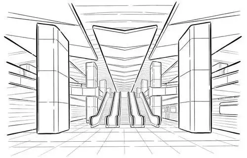 莫斯科地铁站简笔画
