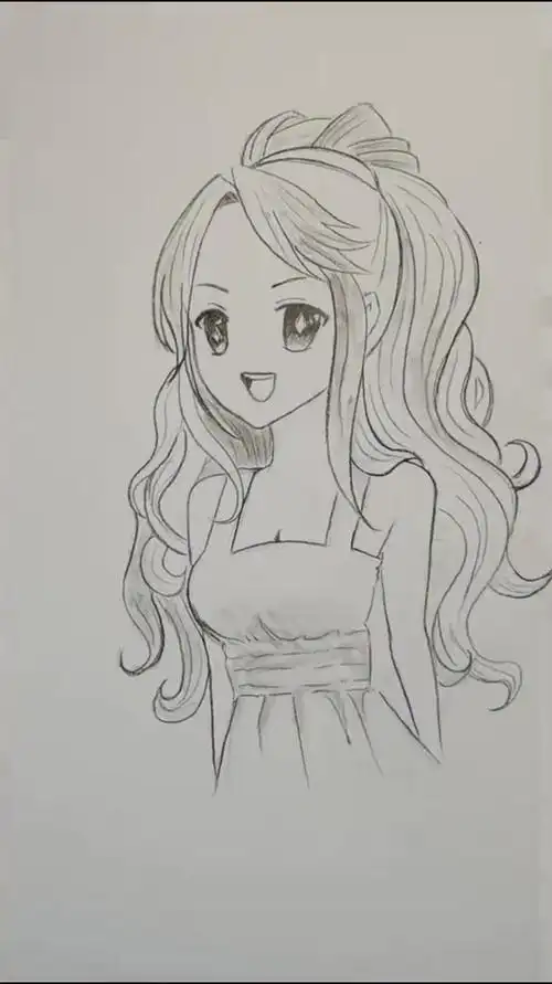 今天教你画卷发女孩