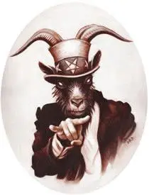 分享一款山羊人纹身图案