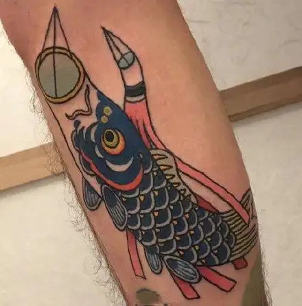 趣味日系手臂纹身图案彩色日式纹身图片2