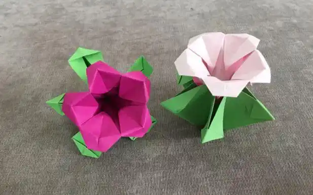 花朵喇叭花牵牛花折纸教程手工折纸坊喇叭花折纸的图解教程简单易学