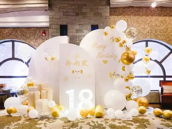 18岁成人礼布置 女神生日装饰场景布置男士30岁气球背景墙18岁成人礼