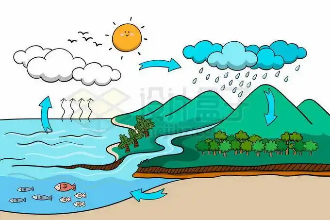 水循环系统示意图6348975矢量图片免抠素材材质贴图ui设计表情包简笔