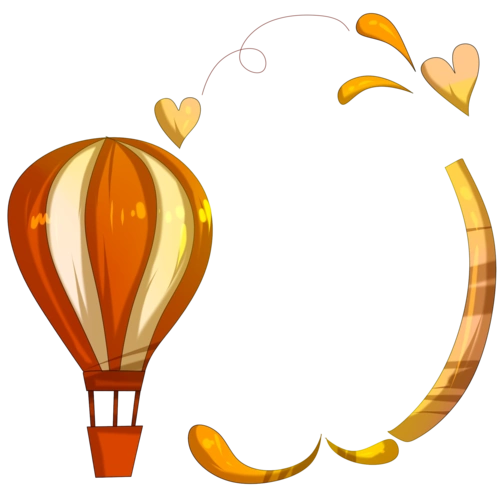 手绘热气球边框插画图片