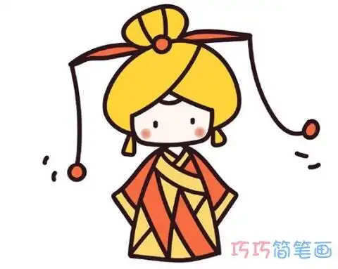 古代小公主怎么画好看_小公主简笔画图片