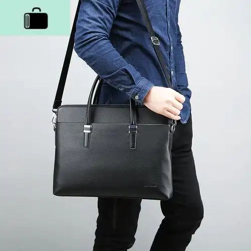 男包手提包商务男士公文包防水横款休闲电脑包男皮包大容量公务包new