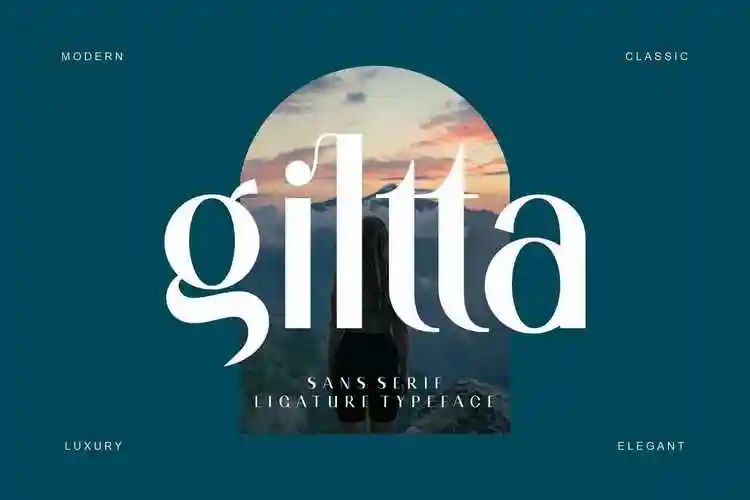 现代优雅杂志标题徽标logo设计无衬线英文字体 giltta sans serif