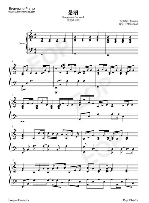 悬溺-so funny ya i ya i ya i ya i ya i ya i ya-抖音热歌五线谱