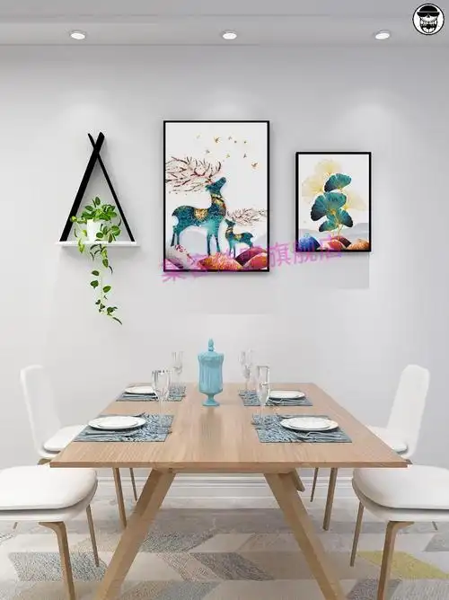 电视背景墙装饰画餐厅墙面挂画现代简约客厅壁画房间卧室床头墙画晶瓷