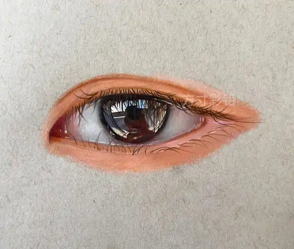 彩铅画五官眼睛
