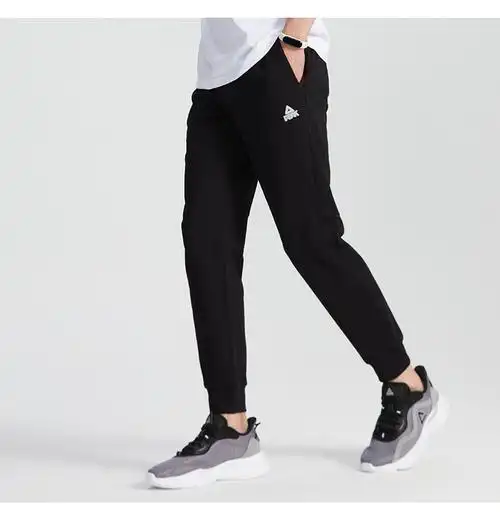 匹克(peak)匹克运动裤男夏季轻薄透气针织长裤跑步运动收脚裤梭织九分