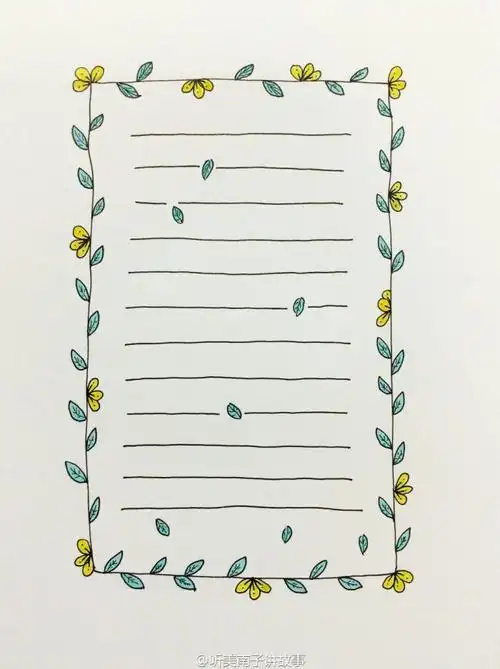 九月初秋手帐教程边框排版花边简笔画来自听美南子讲