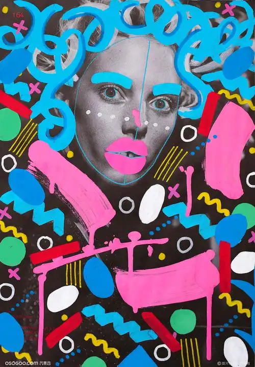 充满活力的拼贴艺术作品|设计-元素谷(osogoo)