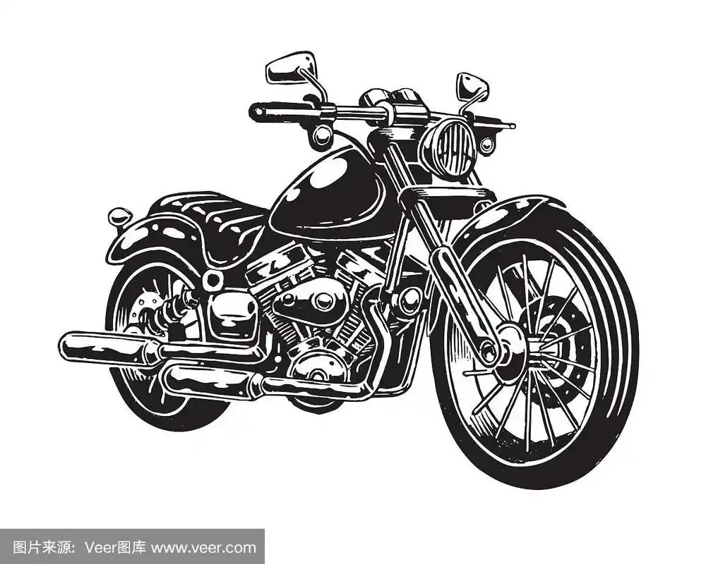 手绘的摩托车