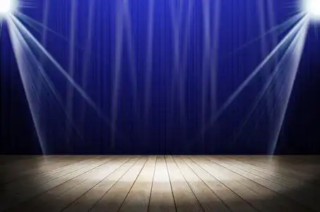 蓝色舞台灯光作为背景照片