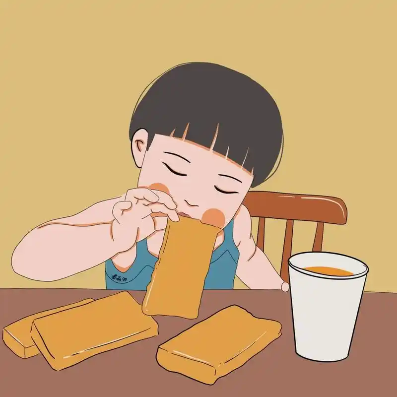 插画 | 情侣头像 | 吃面包的情侣头像 图片92二改92商用92去