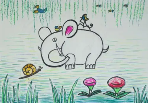 12岁儿童画画彩笔画