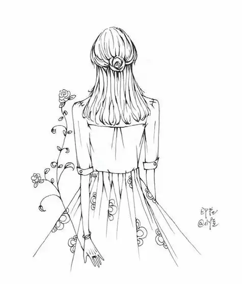 人的背影图片简笔画人的背影图片简笔画女孩