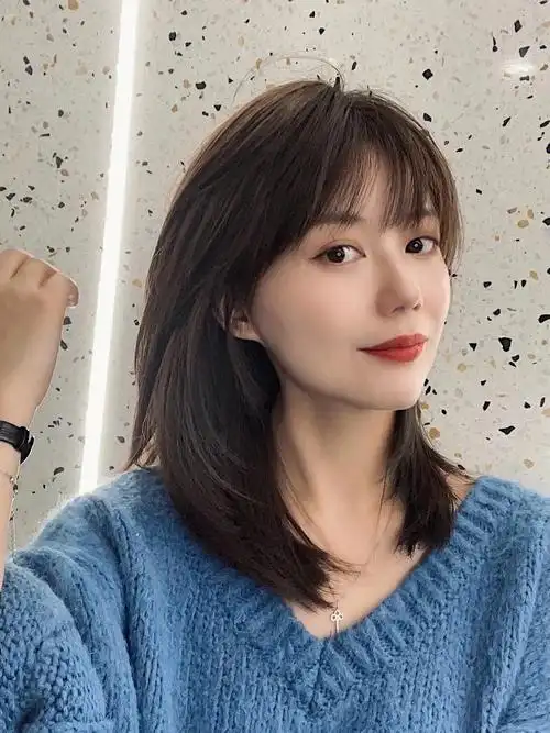 空气锁骨发百搭发型免打理发型