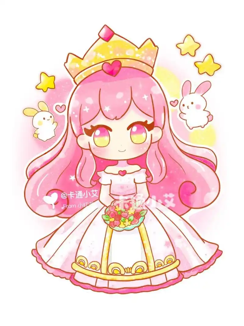 十二星座星空公主 原创星座设计公主简笔画 超可爱的卡通十二星座星空