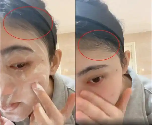 鞠婧祎录卸妆洗脸视频发际线粉被洗掉后26岁的样子很真实