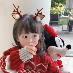 儿童头饰发夹宝宝生日可爱超萌发饰女孩圣诞鹿角发卡网红女童夹子