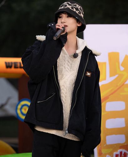 简廷斯定制原版现在就出发白敬亭同款夹克外套秋冬羊羔毛领长袖上衣男