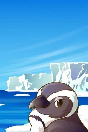 可爱动物绿色南极企鹅图片