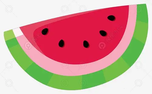 卡通彩色手绘夏天西瓜