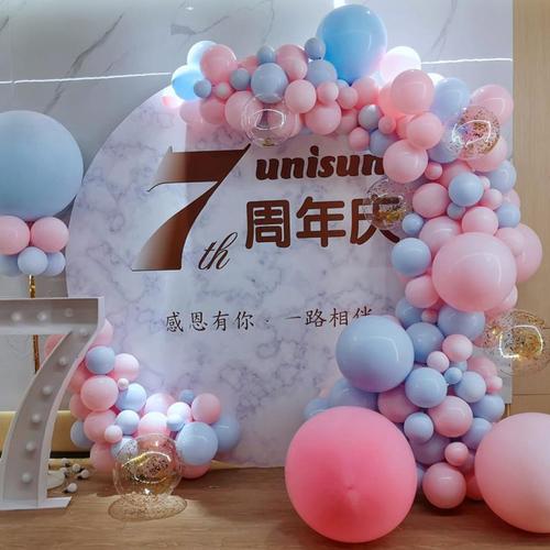 店铺开业装扮周年庆气球签名舞台背景墙布置派对装饰kt板活动场景