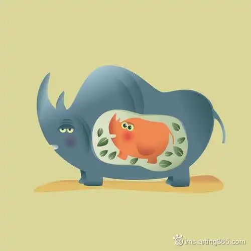 卡通动物犀牛 #采集大赛