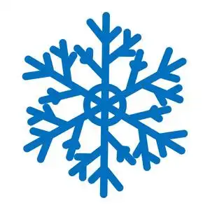 男生简单自缚在白色背景上隔离的蓝色矢量雪花.