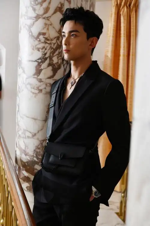 吴磊参加宝格丽品牌活动 深v西装的造型一秒化身少年有成霸总!