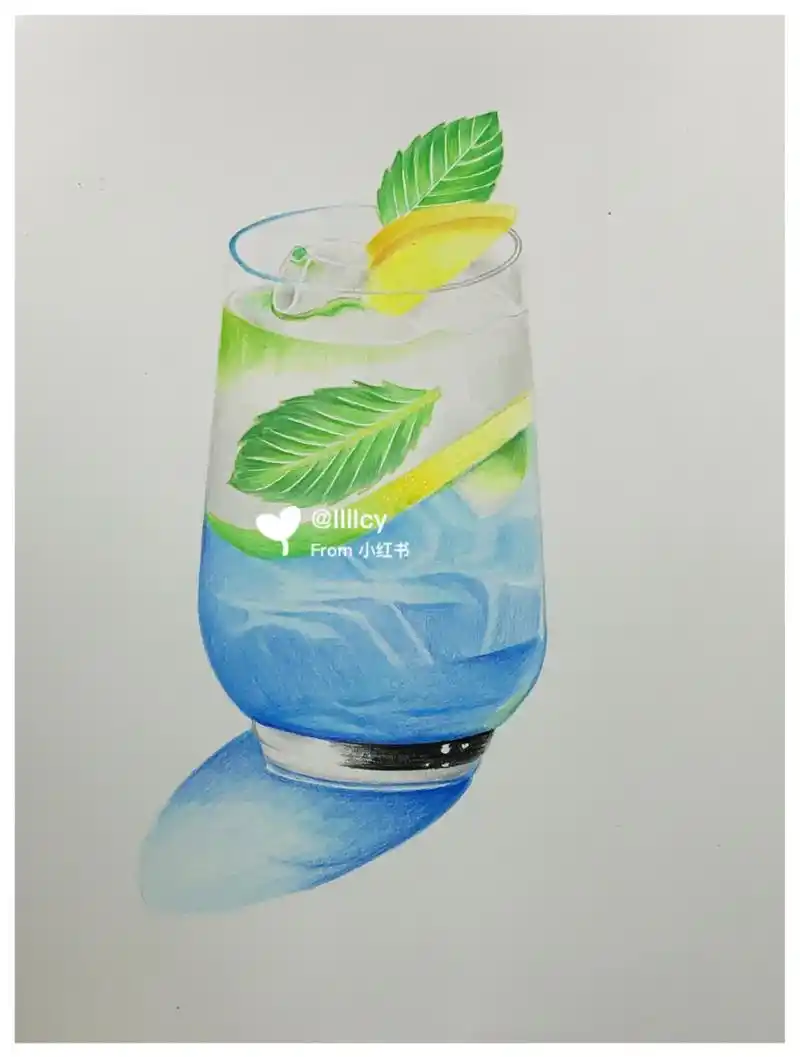 夏天快到了,来一杯冷饮呀[爱你] 彩铅:尼奥尼120色油性 #彩铅画