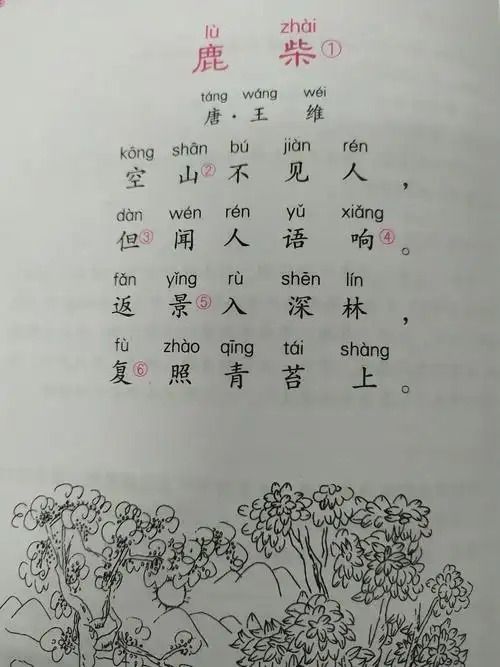国学:本周学习古诗《鹿柴》唐.王维