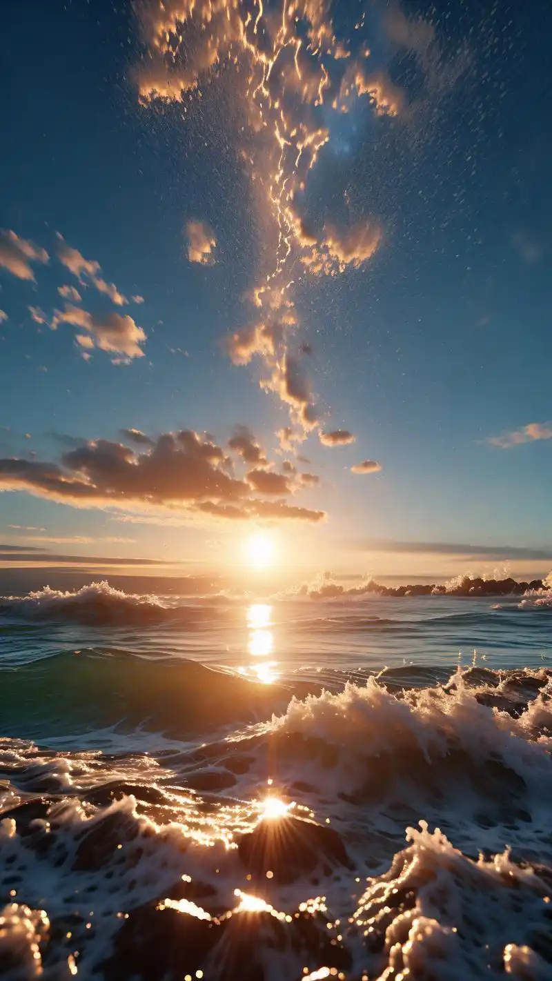 98绝美8k超清海边竖屏壁纸95 想象一下,你拿着手机,屏幕上显示的