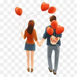 520情人节521牵手的情侣背影