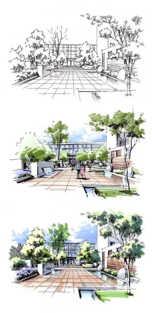 [分享]考研 |100张景观手绘万能效果图(收藏)