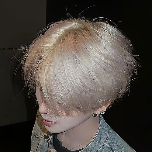 新品假发男少士白色短发潮流金帅气碎盖头发奶狗减龄型年感日常全