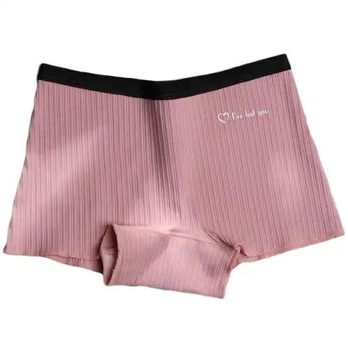 全棉内裤女纯棉四角裤抗菌平角透气大码少女学生平脚裤中腰不卷边